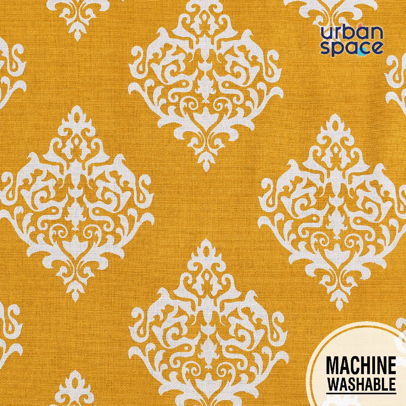 100% Cotton Table runner For 4 or 6 seater Dining / Centre Table - Motif Mustard