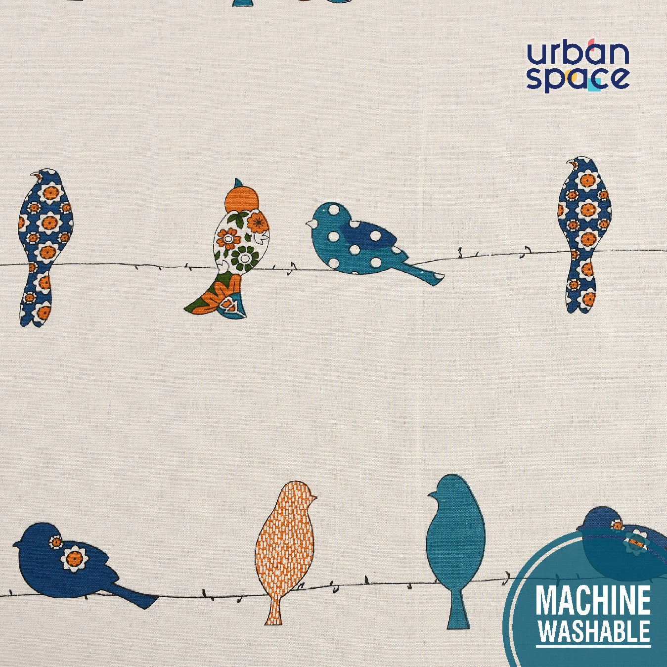 100% Cotton Table runner For 4 or 6 seater Dining / Centre Table - Humming Bird Blue