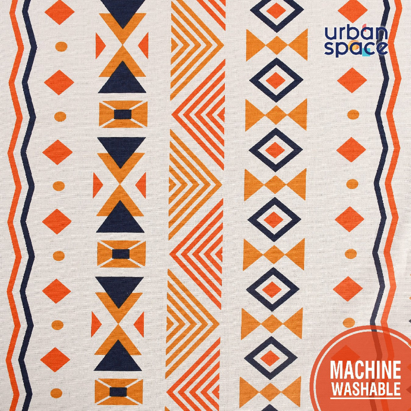 100% Cotton Table runner For 4 or 6 seater Dining / Centre Table - Orange