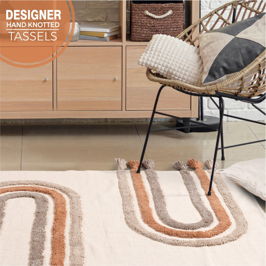 Boho Rugs and Floor Carpet with 3D tufting, Carpet for bedroom, Rug