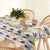 100% Cotton Table cloth/ table cover / table runner for 4 or 6 seater Dining / Centre Table -  Leaf Grey Mustard