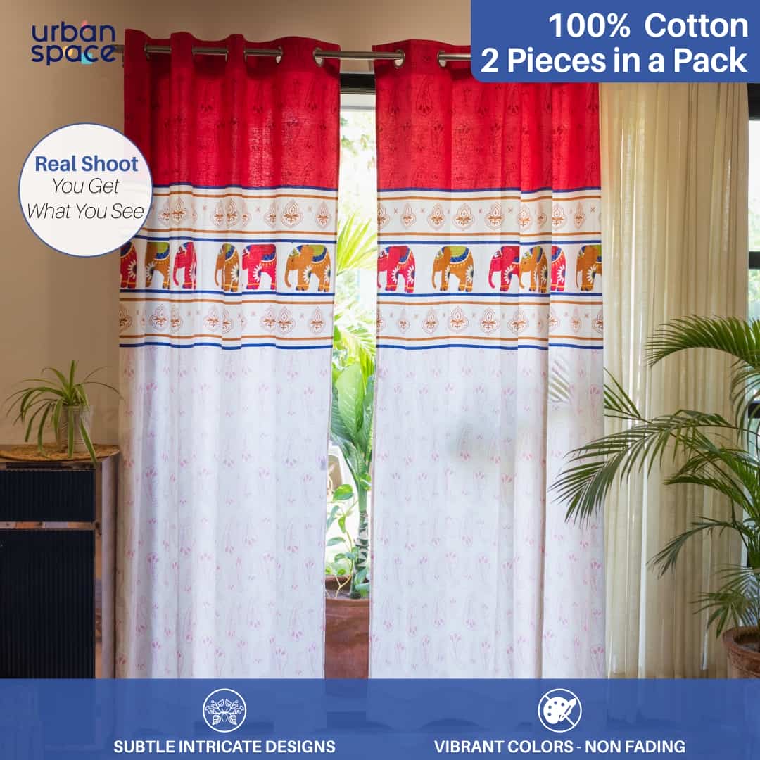 luxurious bedroom Curtains online red color
