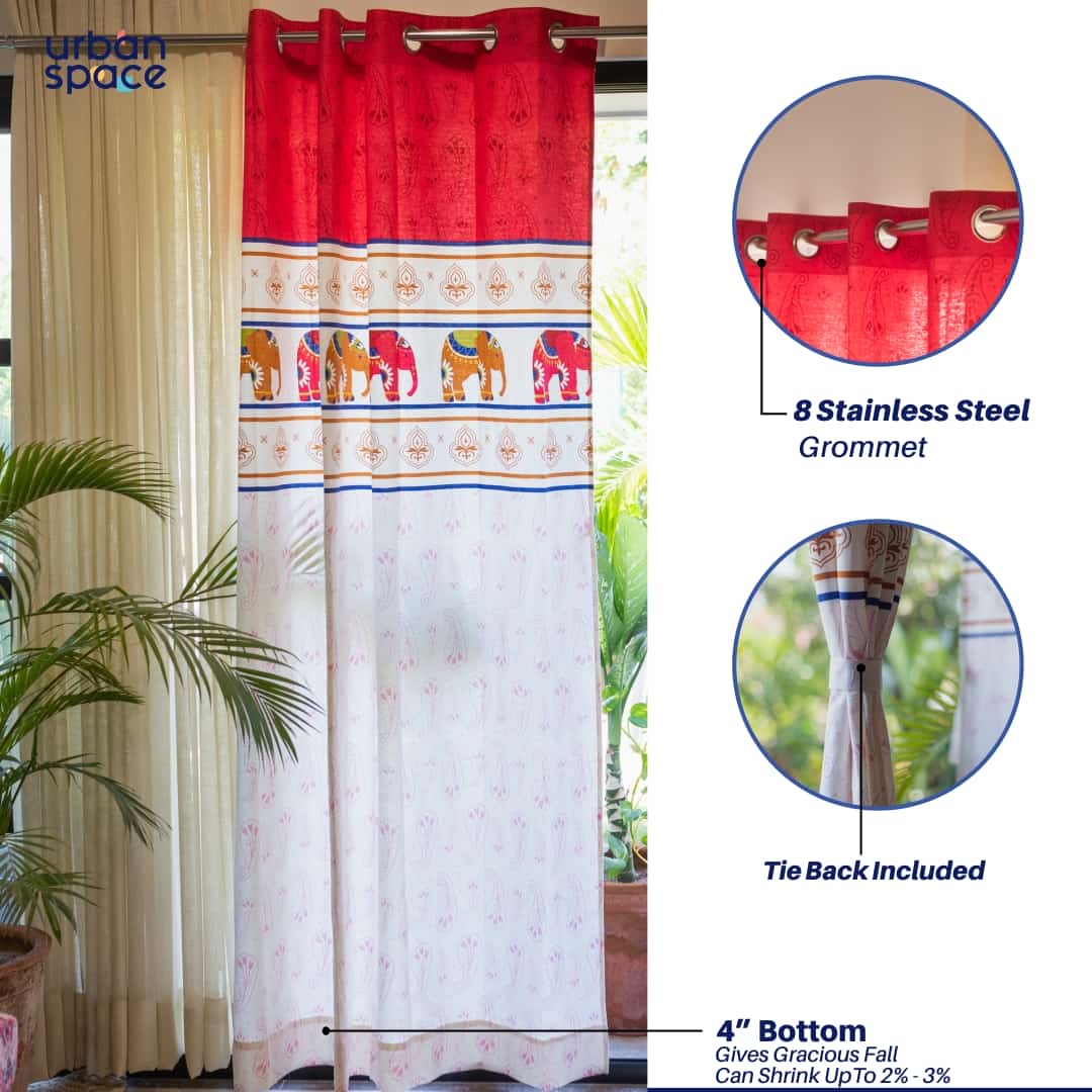 luxurious bedroom Curtains online red color