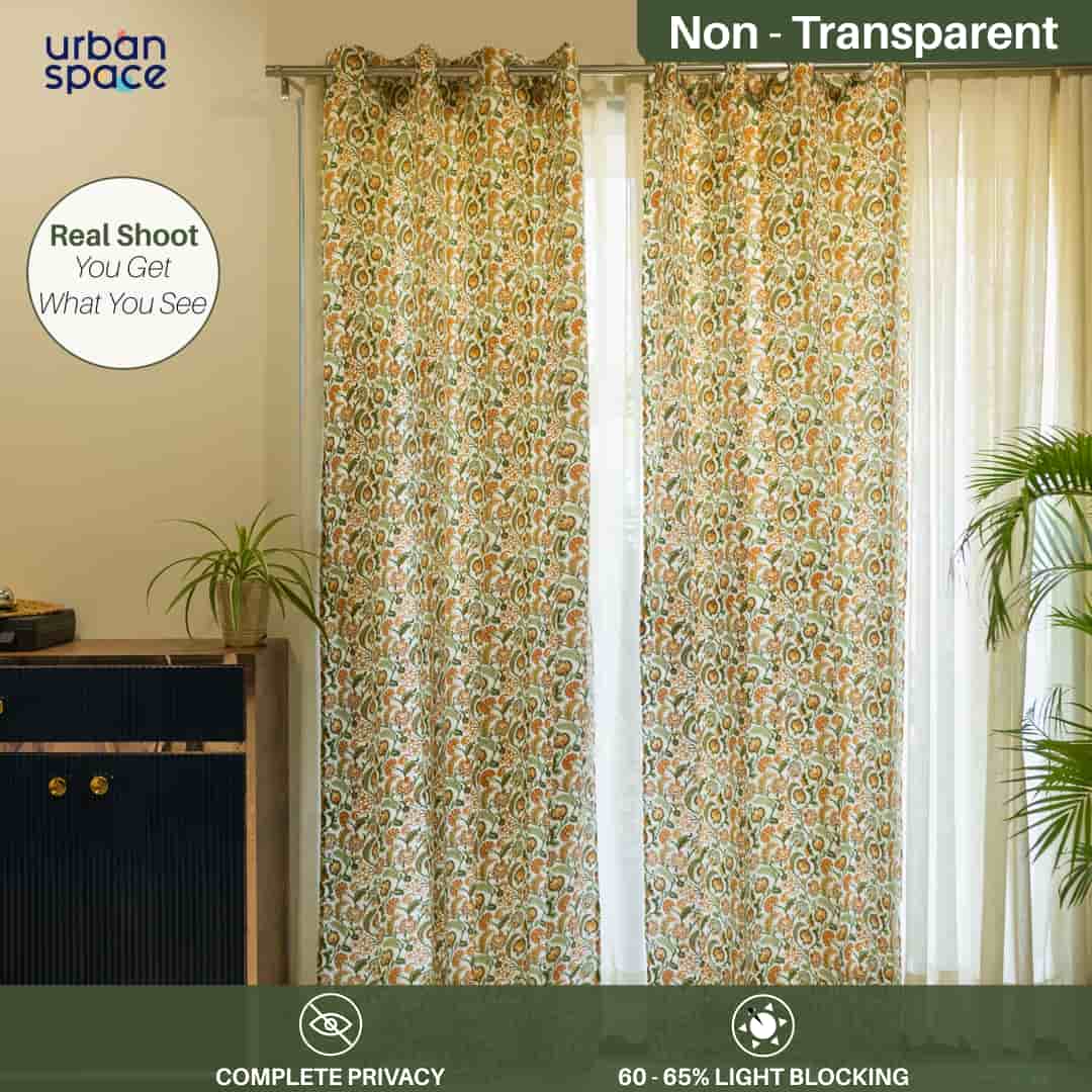 urban space room darkening yellow Cotton Curtains online