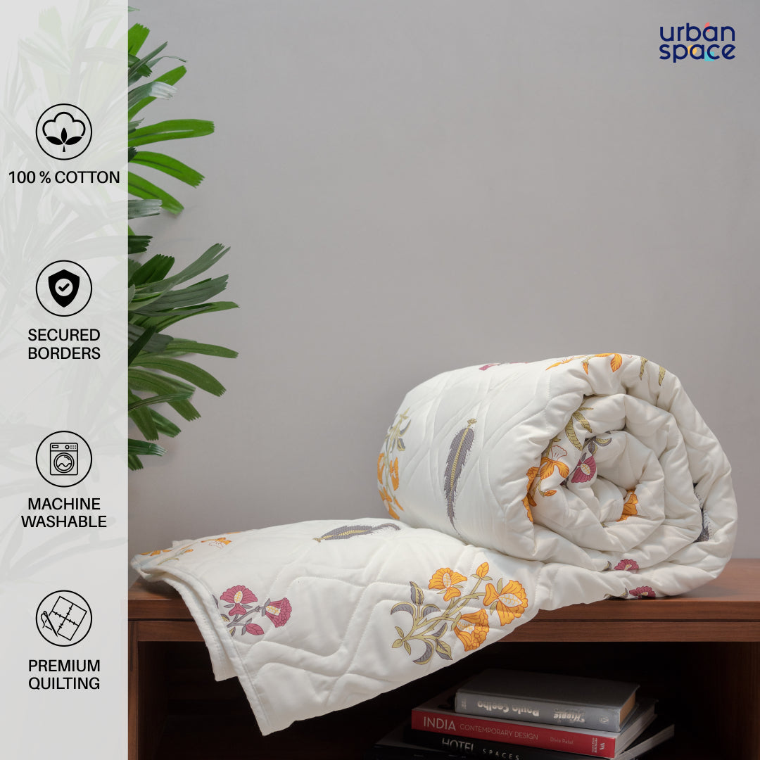 Yellow Cotton AC Blankets, Quilts & Dohar for Single / Double Bed