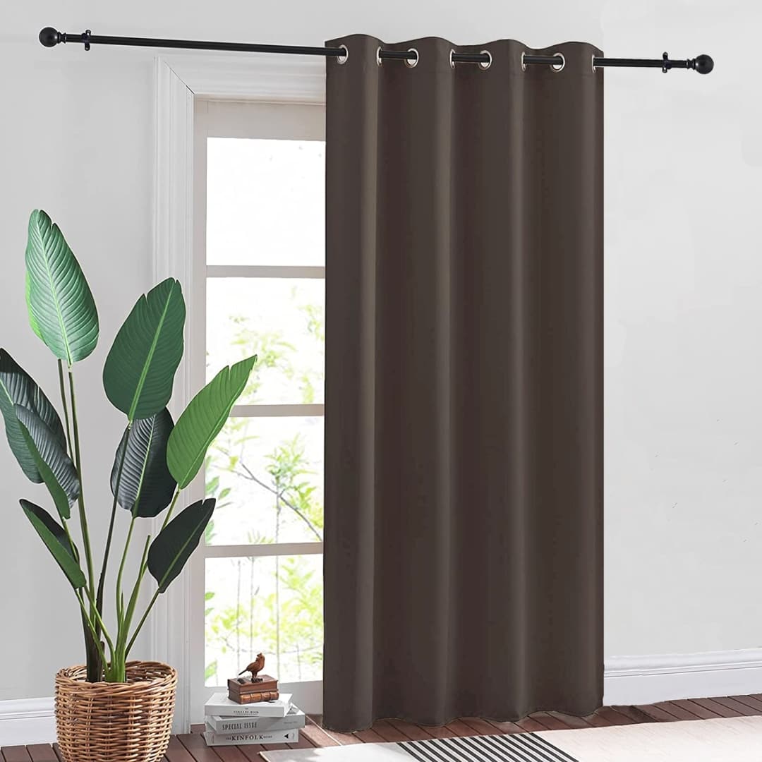 Window blackout curtains ,dark brown color door blackout curtains online