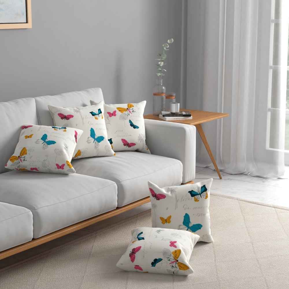 Cotton Cushion Covers, throw pillows for couch- Butterfly | Urban Space