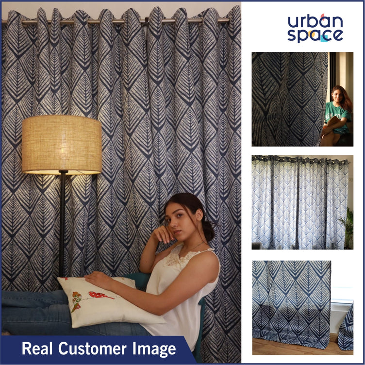 Heavy Satin Blackout (80%) Curtains , Digital printed curtains for door, Pack of 1 Curtain, FINS